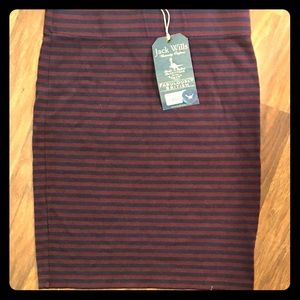 NWT Jack Wills navy striped bodycon skirt